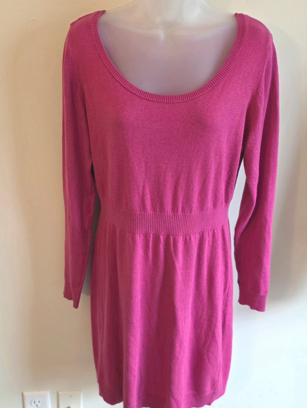 Old Navy Fuschia Boho Chic Casual Sweater Dress Sz Large